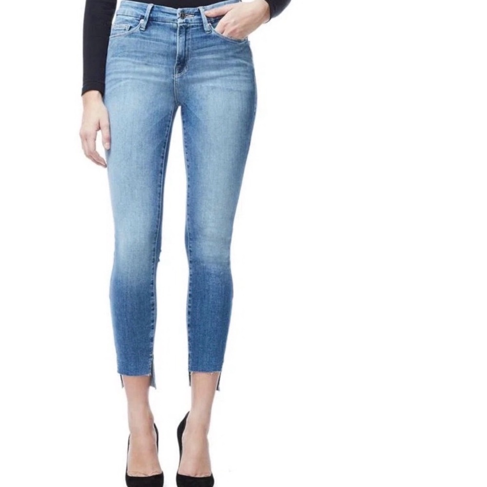 Good American Good Legs Raw Staggered Hem Skinny Jeans Size 4/27